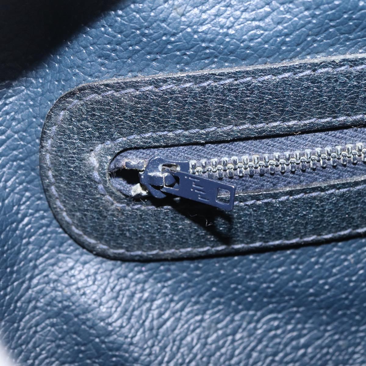 GUCCI GG Supreme Sherry Line Hand Bag PVC Navy Gold Auth ka7011