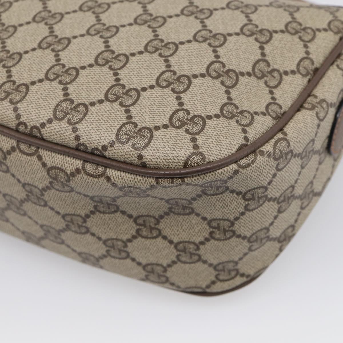 GUCCI GG Supreme Web Sherry Line Bag PVC Beige Gold 89 02 032 Auth ka7012
