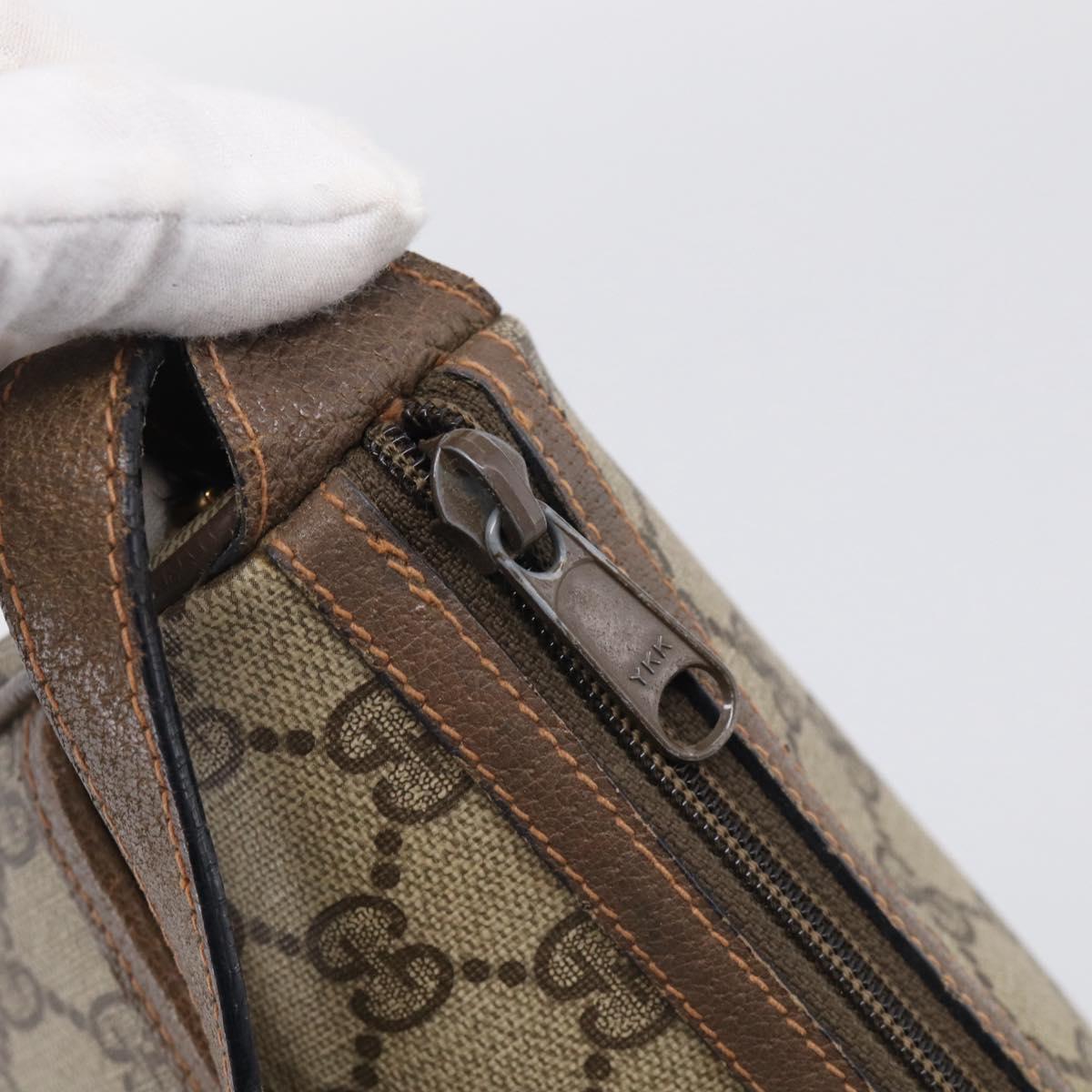 GUCCI GG Supreme Web Sherry Line Bag PVC Beige Gold 89 02 032 Auth ka7012