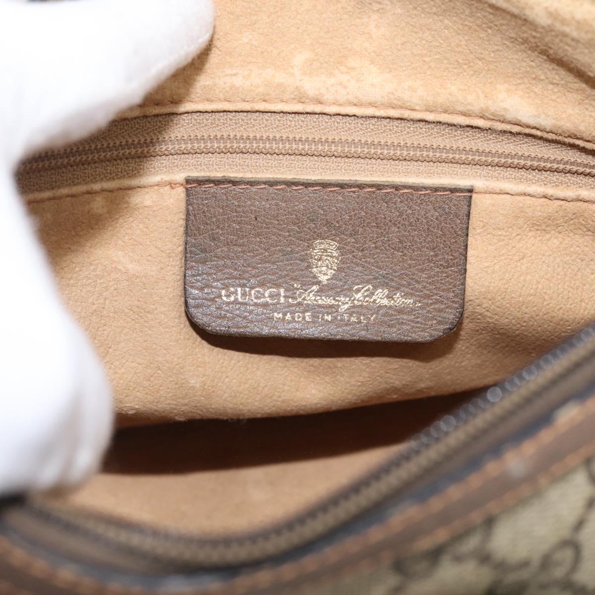 GUCCI GG Supreme Web Sherry Line Bag PVC Beige Gold 89 02 032 Auth ka7012
