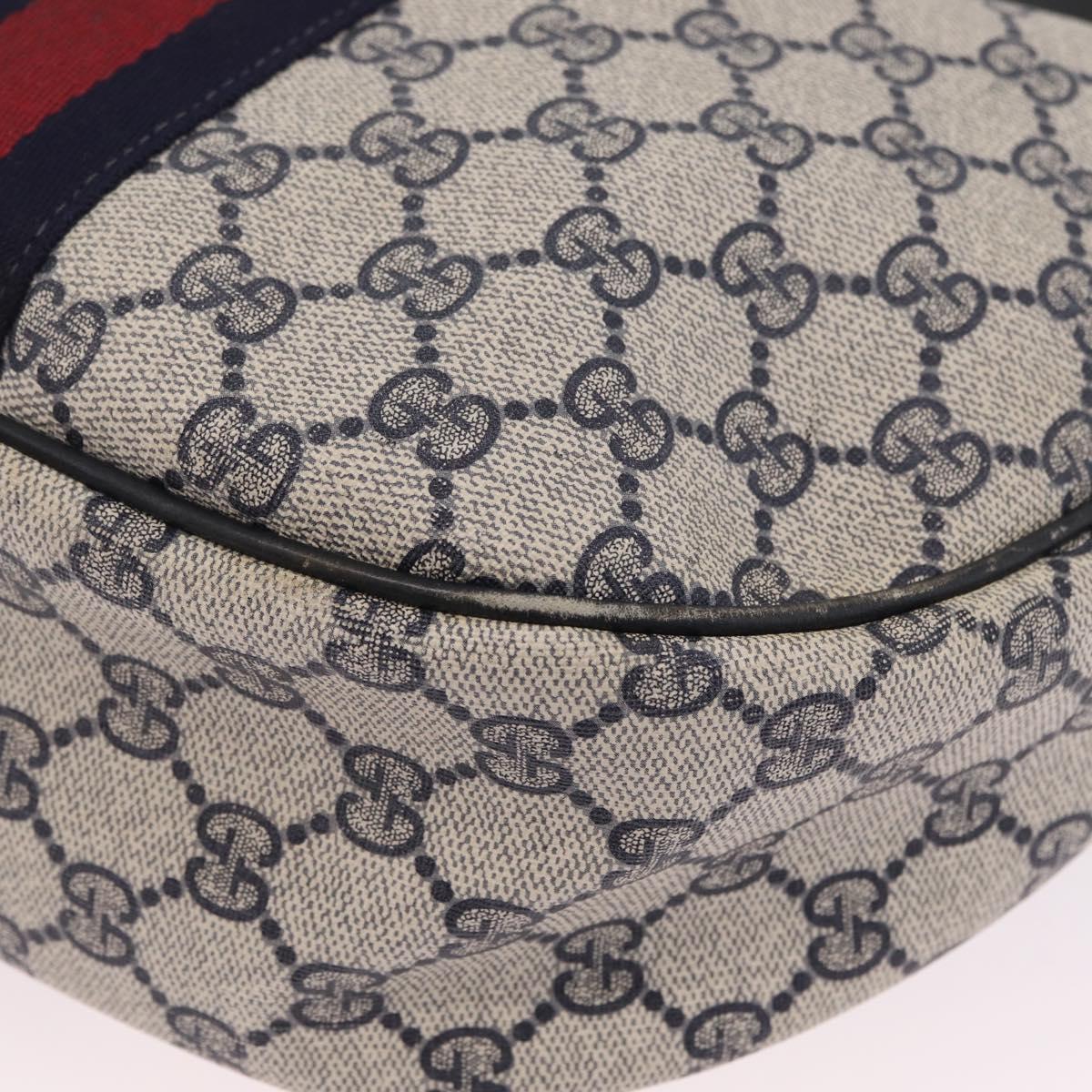 GUCCI GG Supreme Sherry Line Shoulder Bag PVC Navy Gold 29 001 3840 Auth ka7013