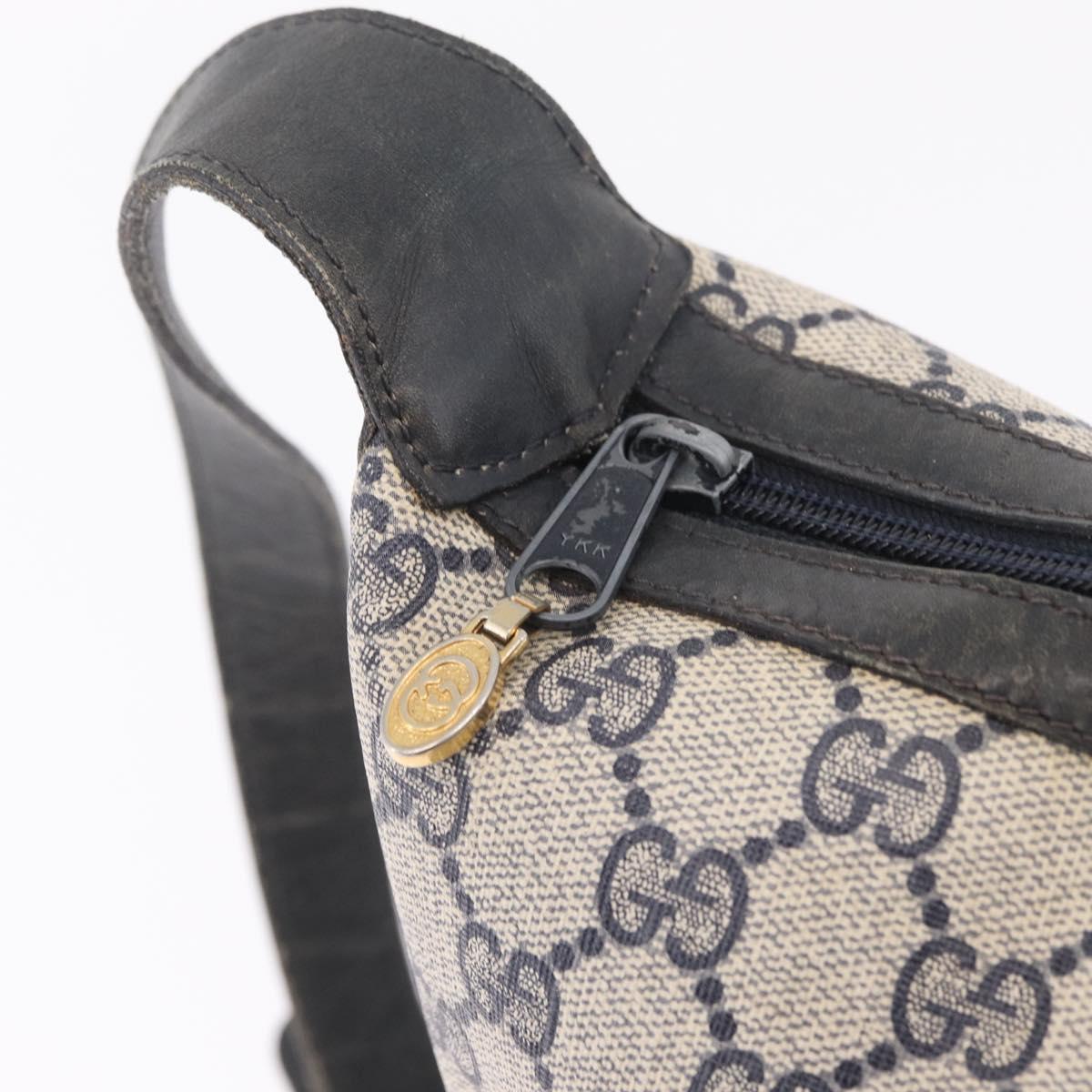 GUCCI GG Supreme Sherry Line Shoulder Bag PVC Navy Gold 29 001 3840 Auth ka7013