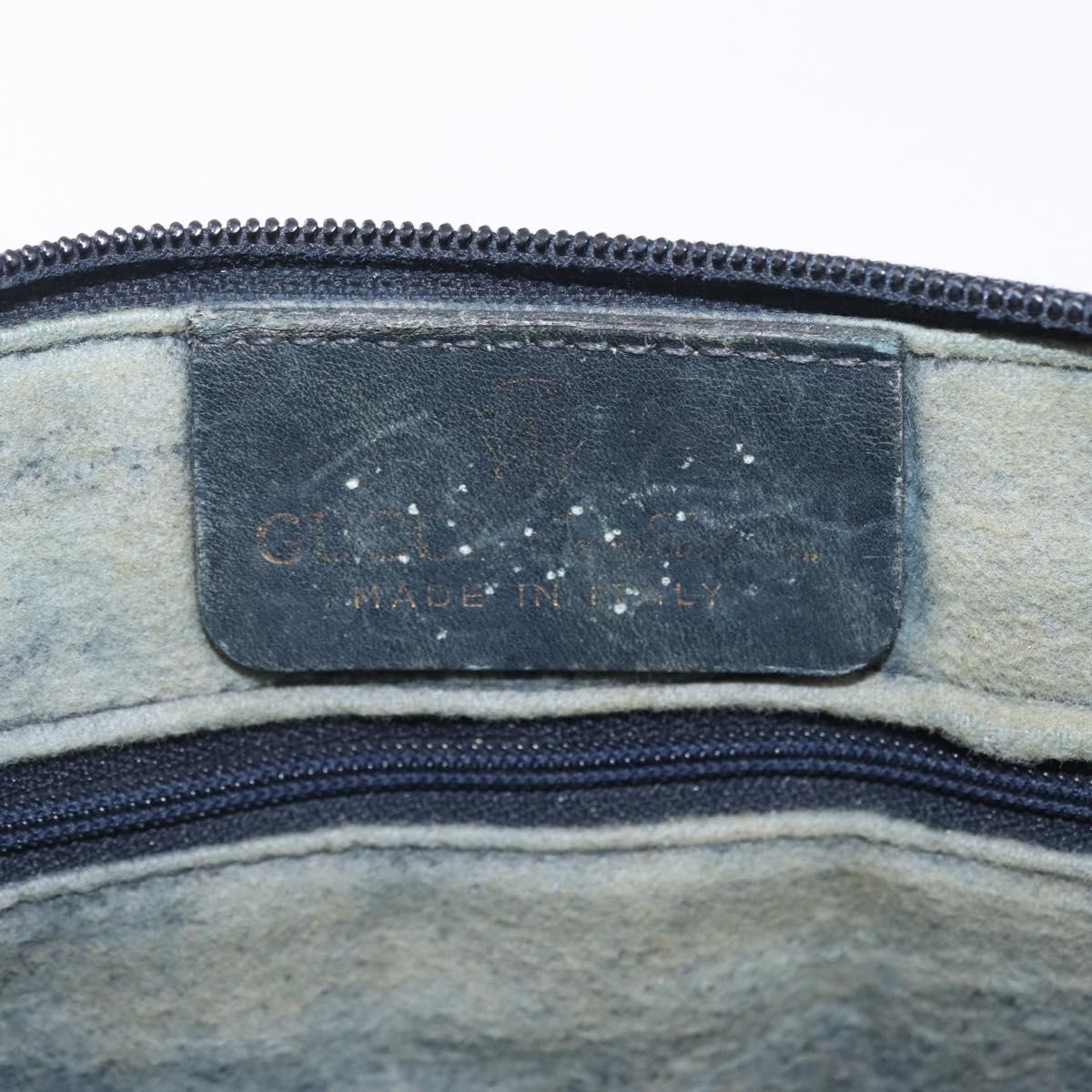 GUCCI GG Supreme Sherry Line Shoulder Bag PVC Navy Gold 29 001 3840 Auth ka7013