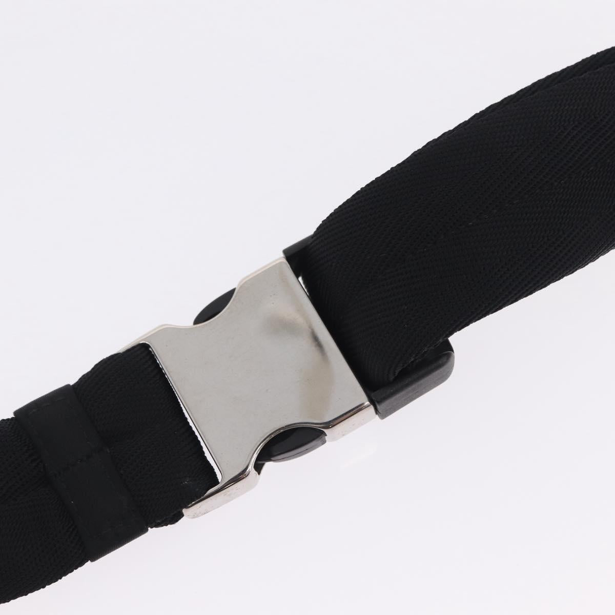 PRADA Waist Bag Nylon Black Silver Auth ka7017A