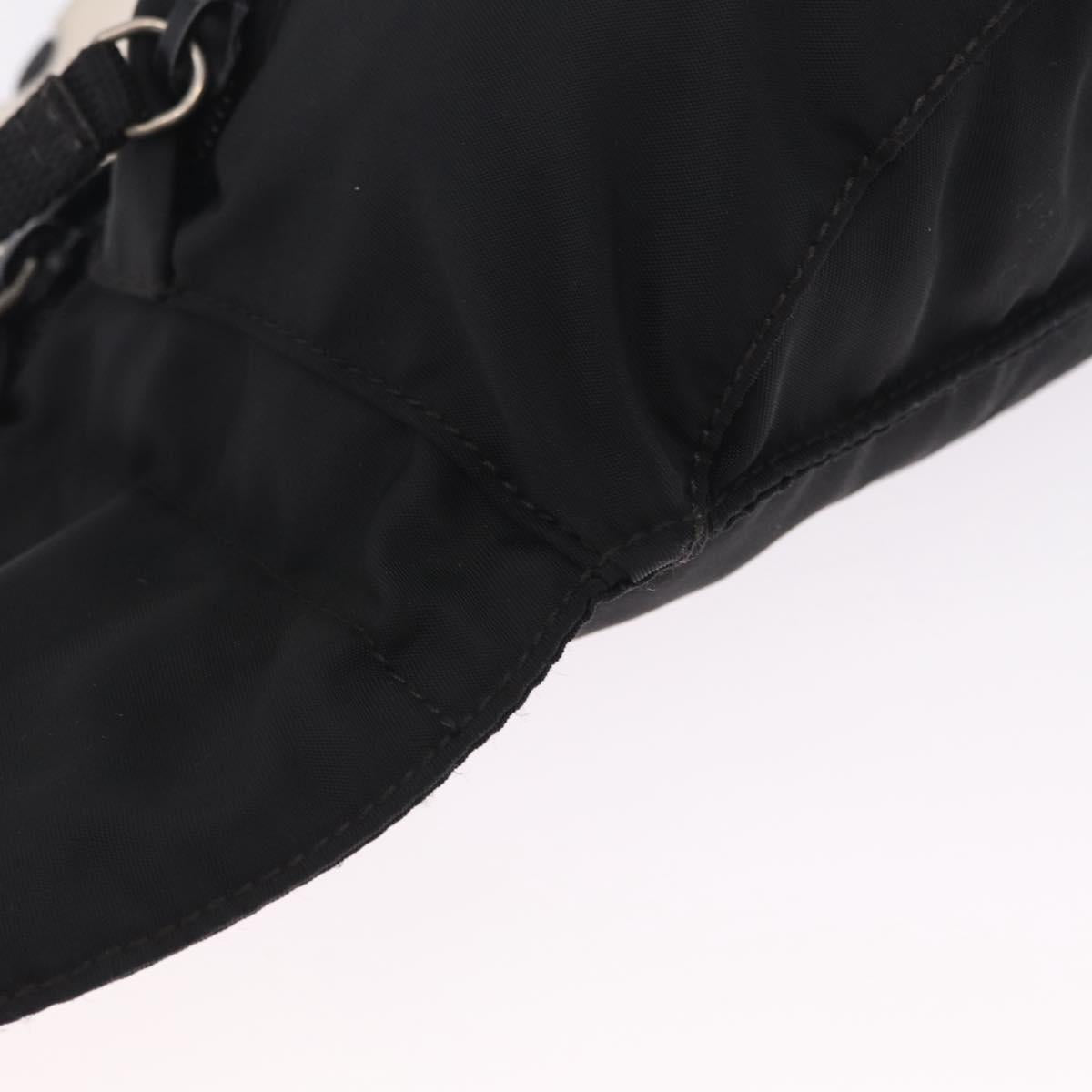 PRADA Waist Bag Nylon Black Silver Auth ka7017A