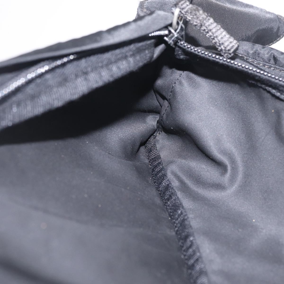 PRADA Waist Bag Nylon Black Silver Auth ka7017A