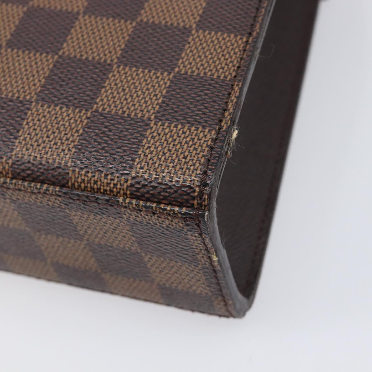 LOUIS VUITTON Damier Ebene Malesherbes Hand Bag N51379 LV Auth ka7018A