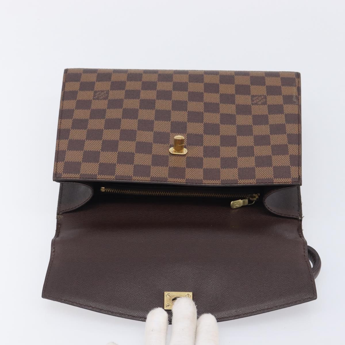 LOUIS VUITTON Damier Ebene Malesherbes Hand Bag N51379 LV Auth ka7018A