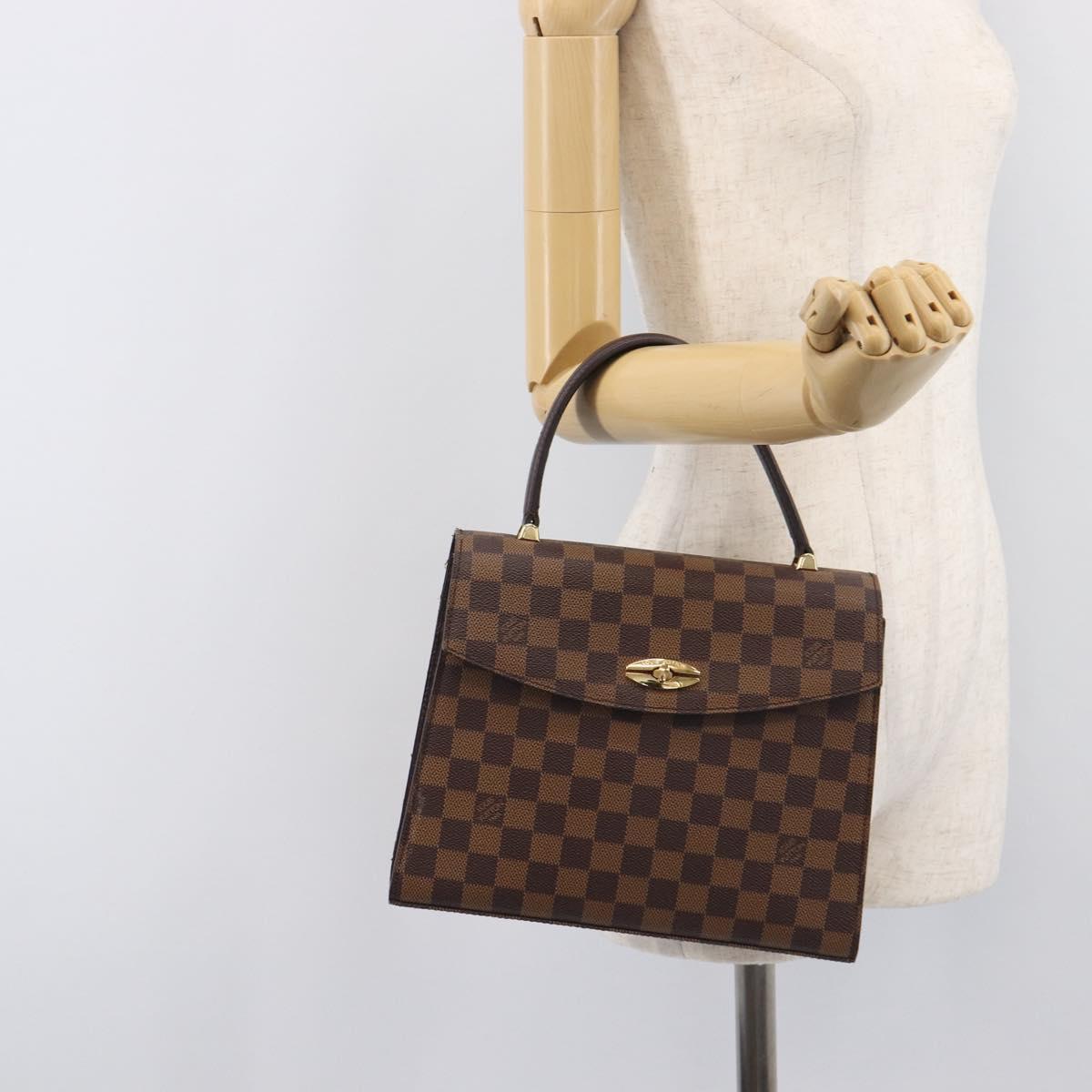 LOUIS VUITTON Damier Ebene Malesherbes Hand Bag N51379 LV Auth ka7018A