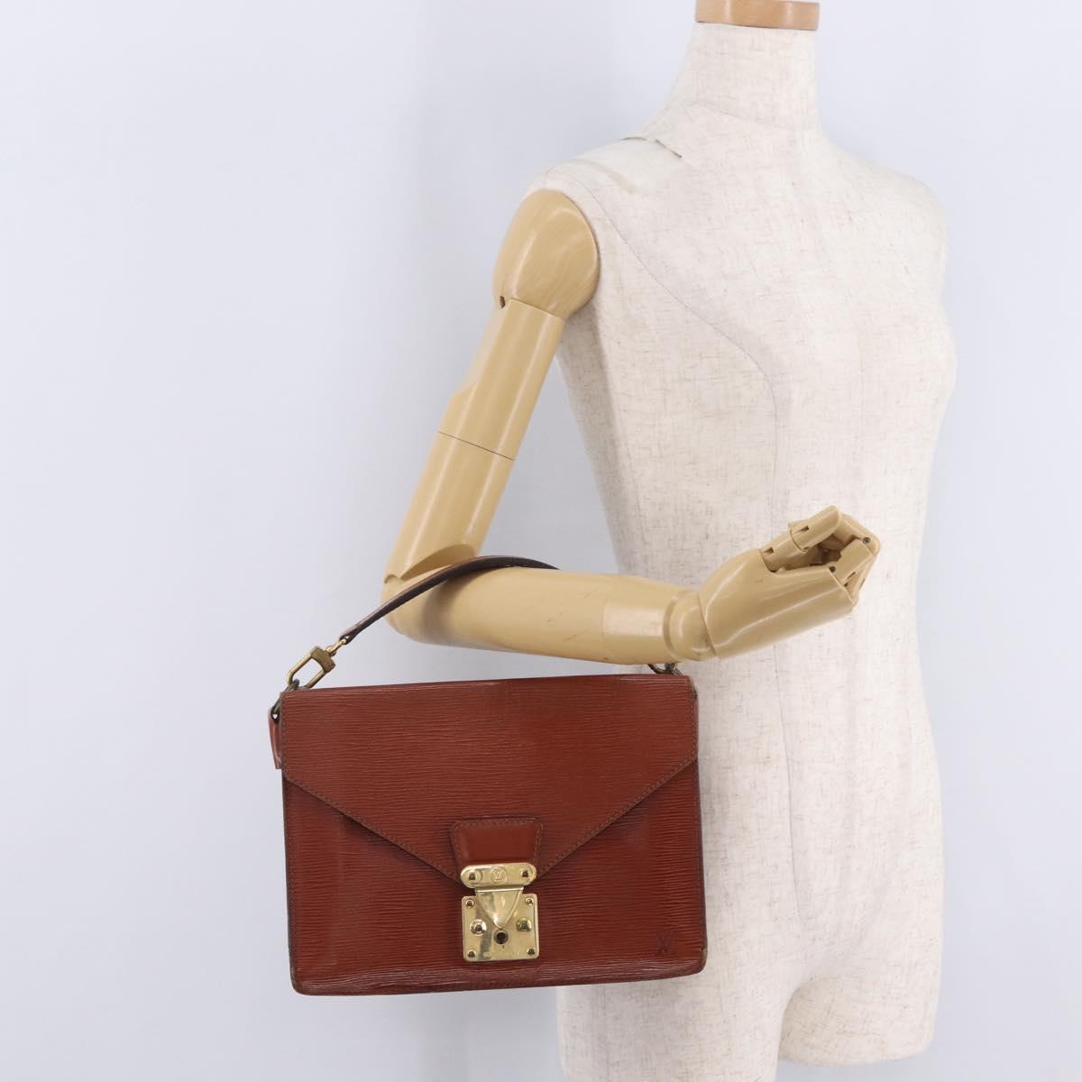 LOUIS VUITTON Epi Biface Hand Bag Brown M52323 LV Auth ka7020
