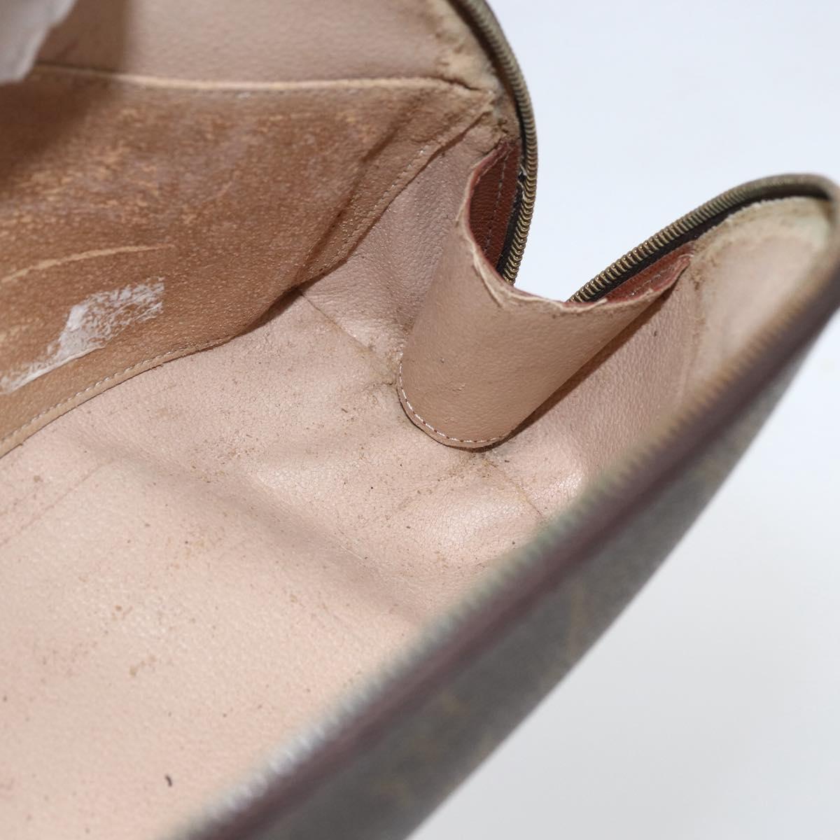 LOUIS VUITTON Monogram Trousse Demi Ronde Cosmetic Pouch M47520 LV Auth ka703