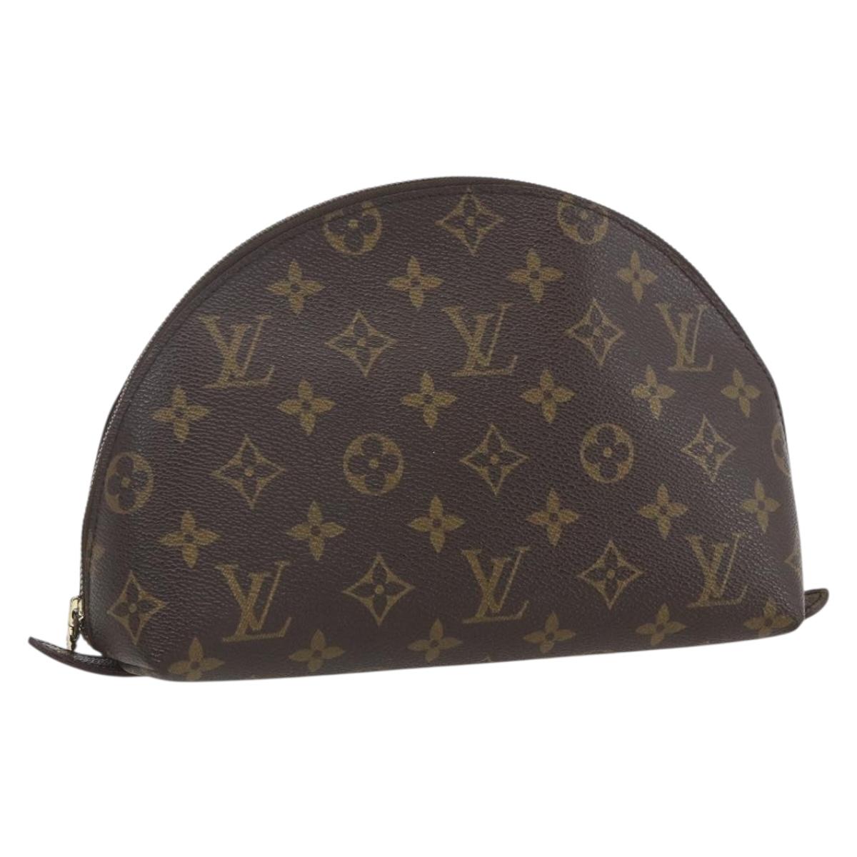 LOUIS VUITTON Monogram Trousse Demi Ronde Cosmetic Pouch M47520 LV Auth ka703