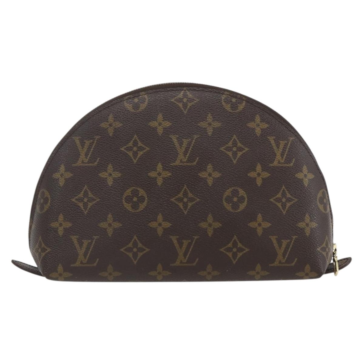 LOUIS VUITTON Monogram Trousse Demi Ronde Cosmetic Pouch M47520 LV Auth ka703