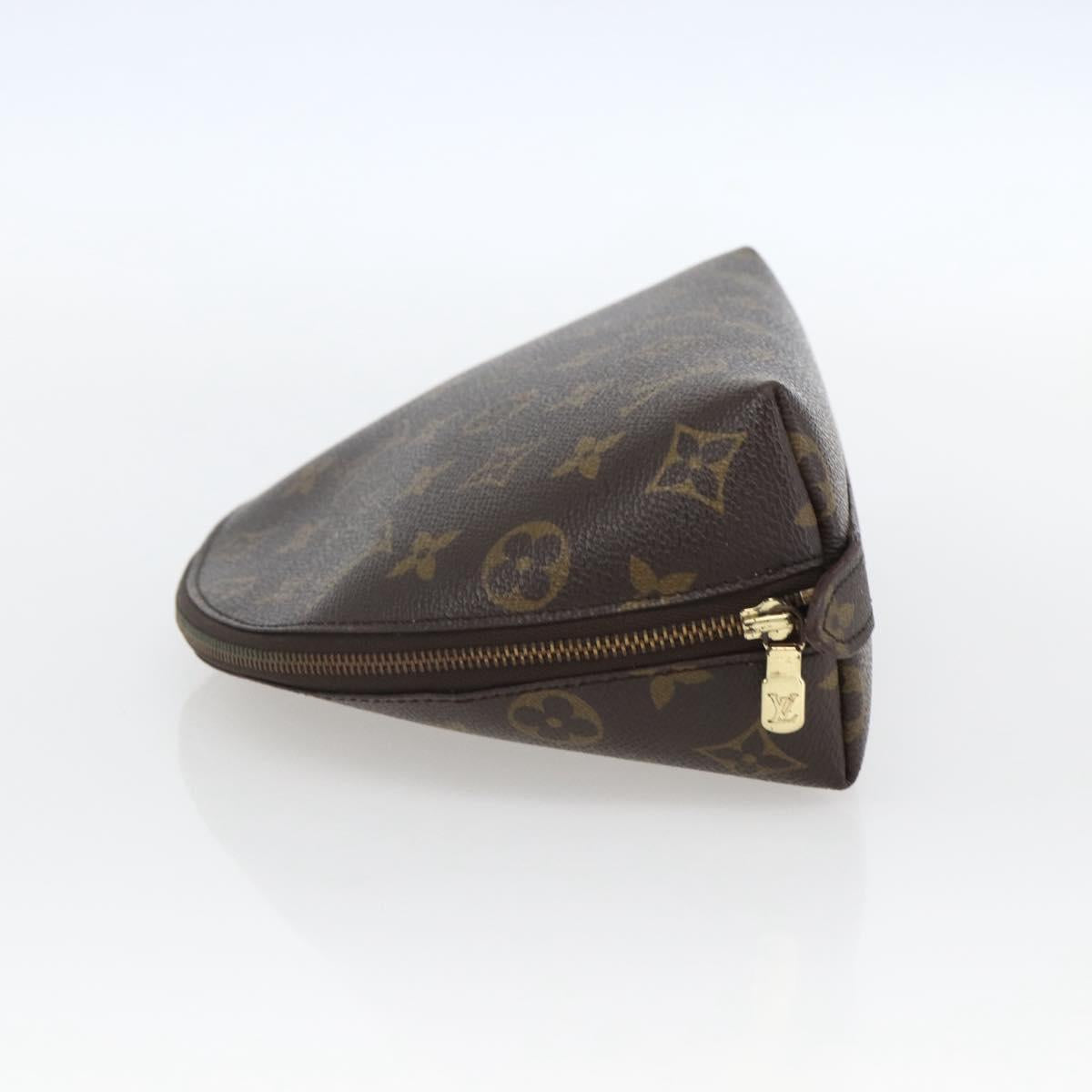 LOUIS VUITTON Monogram Trousse Demi Ronde Cosmetic Pouch M47520 LV Auth ka703