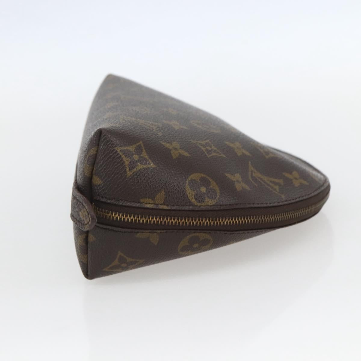 LOUIS VUITTON Monogram Trousse Demi Ronde Cosmetic Pouch M47520 LV Auth ka703