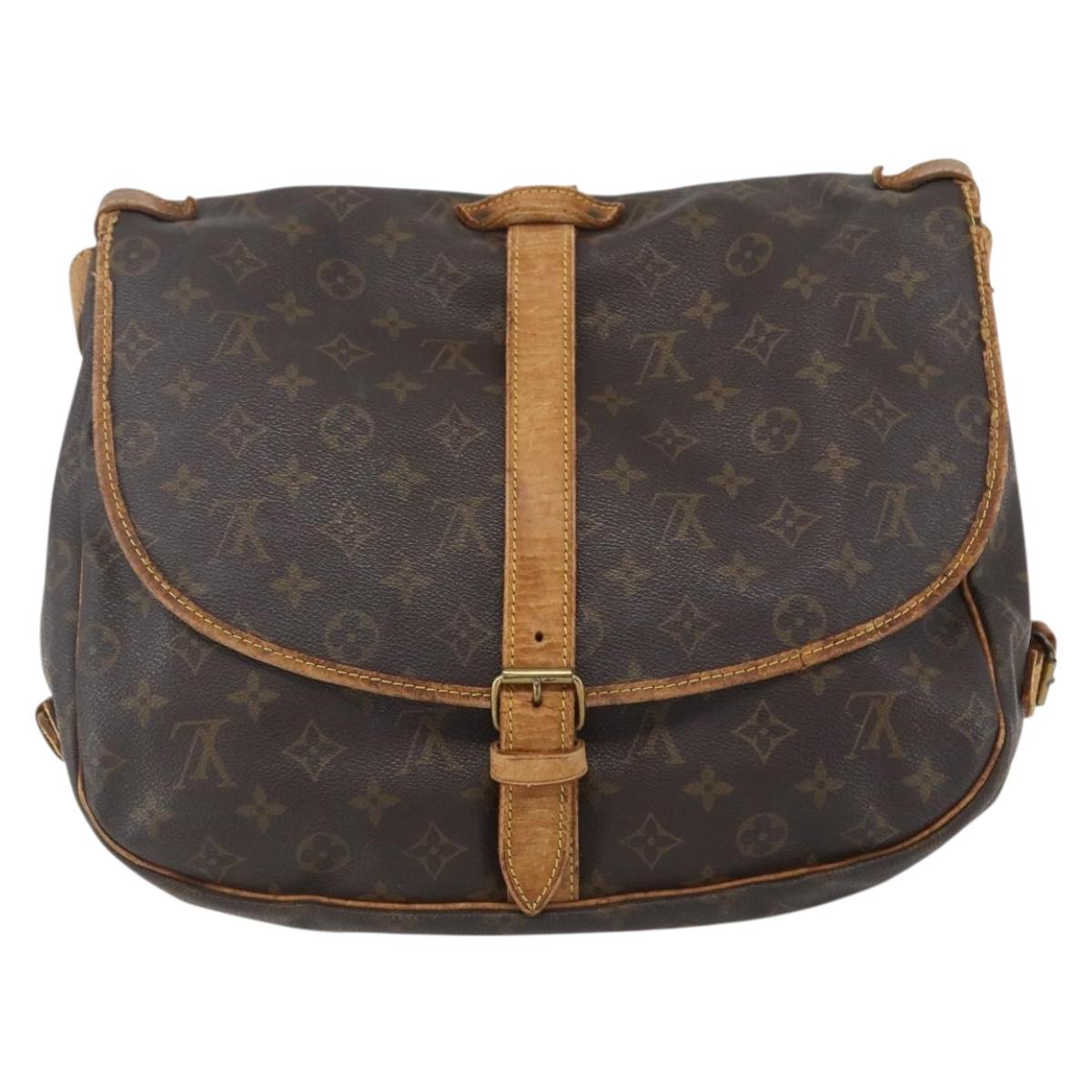 LOUIS VUITTON Monogram Saumur 35 Shoulder Bag M42254 LV Auth ka706