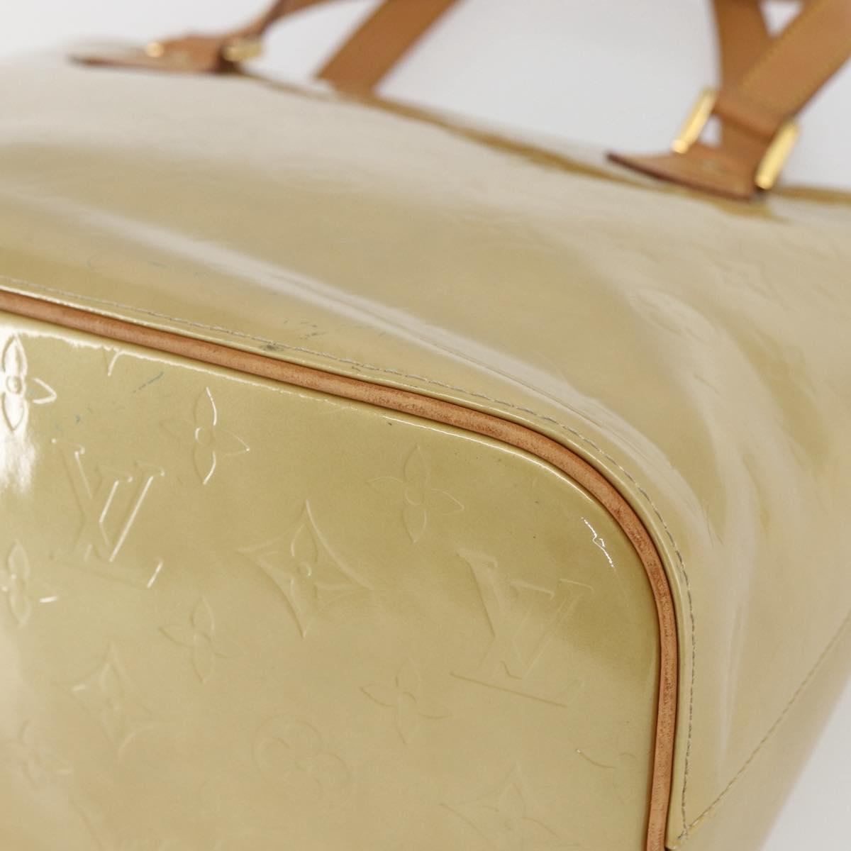 LOUIS VUITTON Monogram Vernis Houston Hand Bag Beige M91004 LV Auth ka712