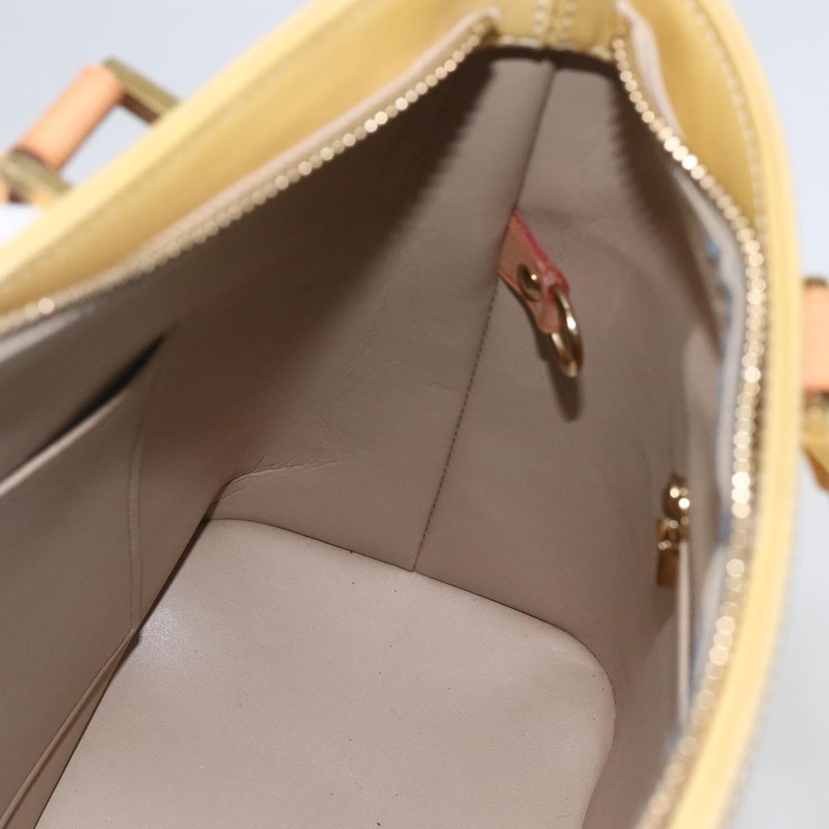 LOUIS VUITTON Monogram Vernis Houston Hand Bag Beige M91004 LV Auth ka712