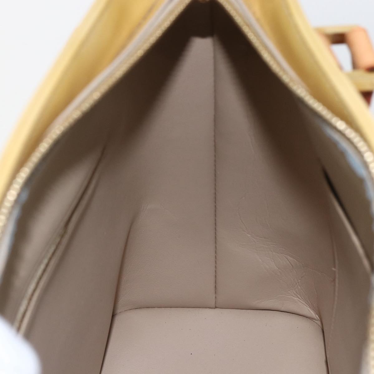 LOUIS VUITTON Monogram Vernis Houston Hand Bag Beige M91004 LV Auth ka712