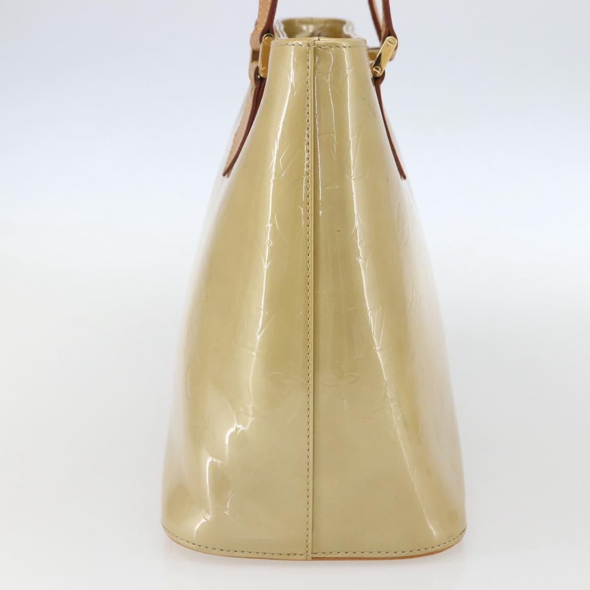 LOUIS VUITTON Monogram Vernis Houston Hand Bag Beige M91004 LV Auth ka712