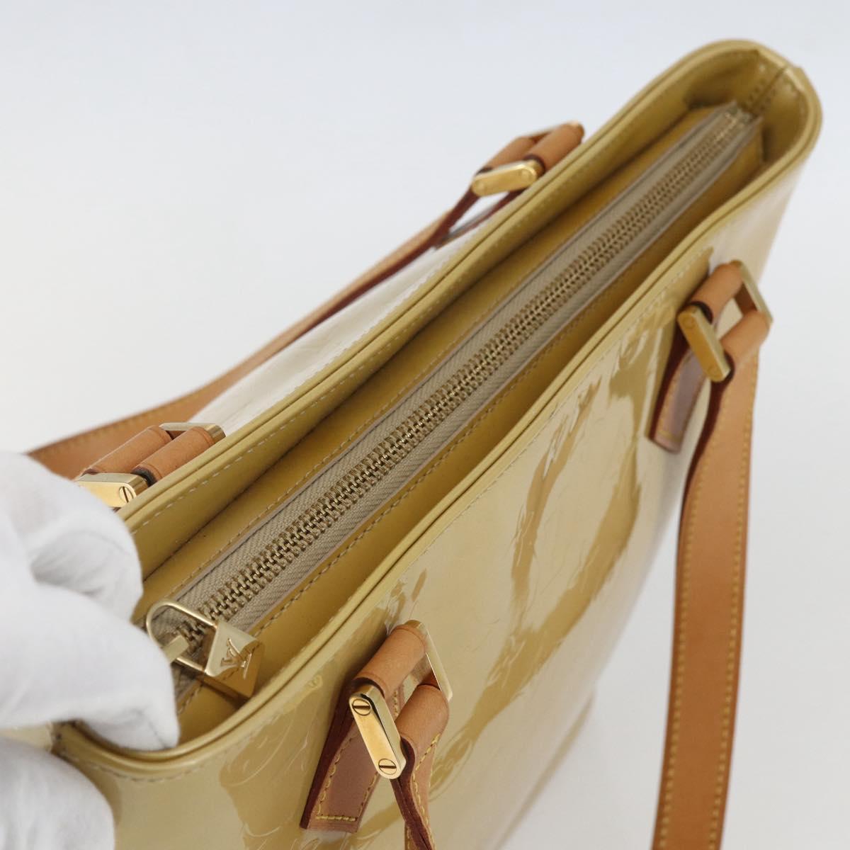 LOUIS VUITTON Monogram Vernis Houston Hand Bag Beige M91004 LV Auth ka712