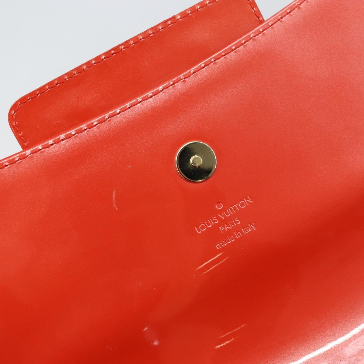 LOUIS VUITTON Vernis Pochette Sobie Bag Orenge Sunset M93727 LV Auth ka713V