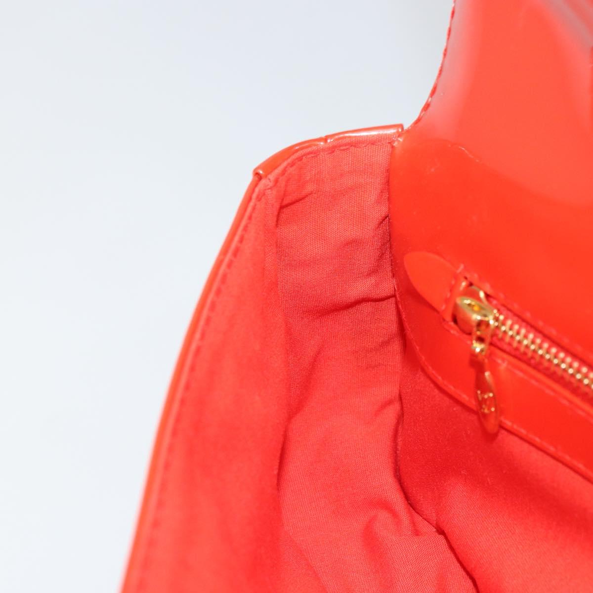 LOUIS VUITTON Vernis Pochette Sobie Bag Orenge Sunset M93727 LV Auth ka713V