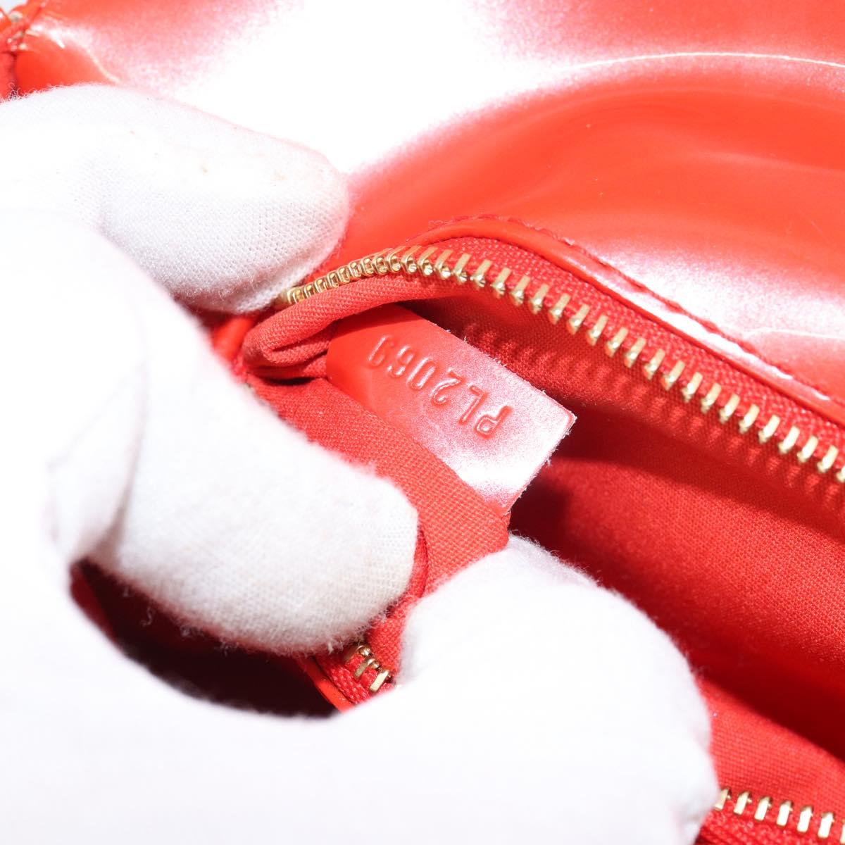 LOUIS VUITTON Vernis Pochette Sobie Bag Orenge Sunset M93727 LV Auth ka713V