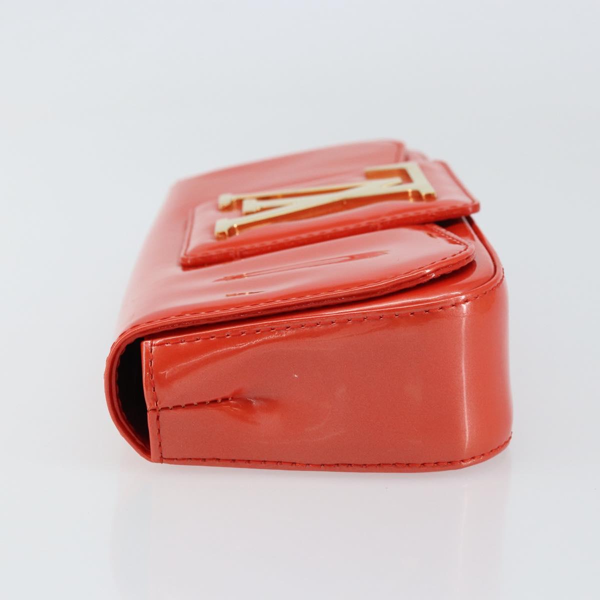 LOUIS VUITTON Vernis Pochette Sobie Bag Orenge Sunset M93727 LV Auth ka713V
