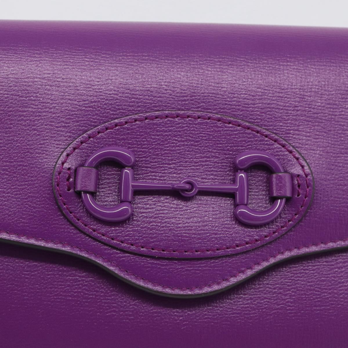 GUCCI GuccissimaGG Horsebit Chain Bag Leather Black Gold 724713 Auth ka7147M