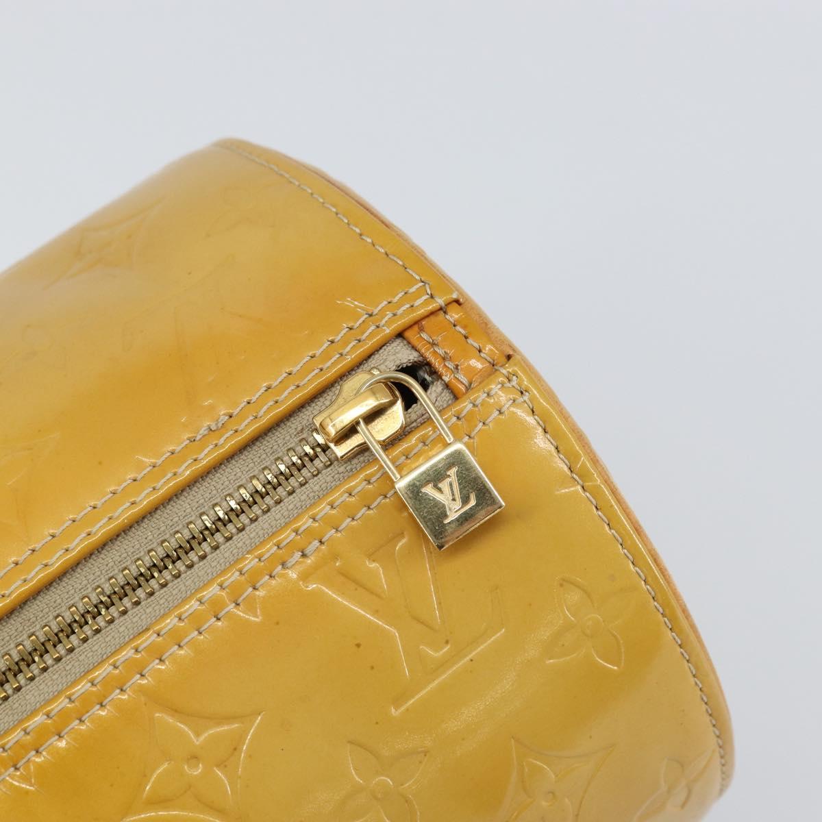 LOUIS VUITTON Monogram Vernis Bedford Hand Bag Beige M91006 LV Auth ka715