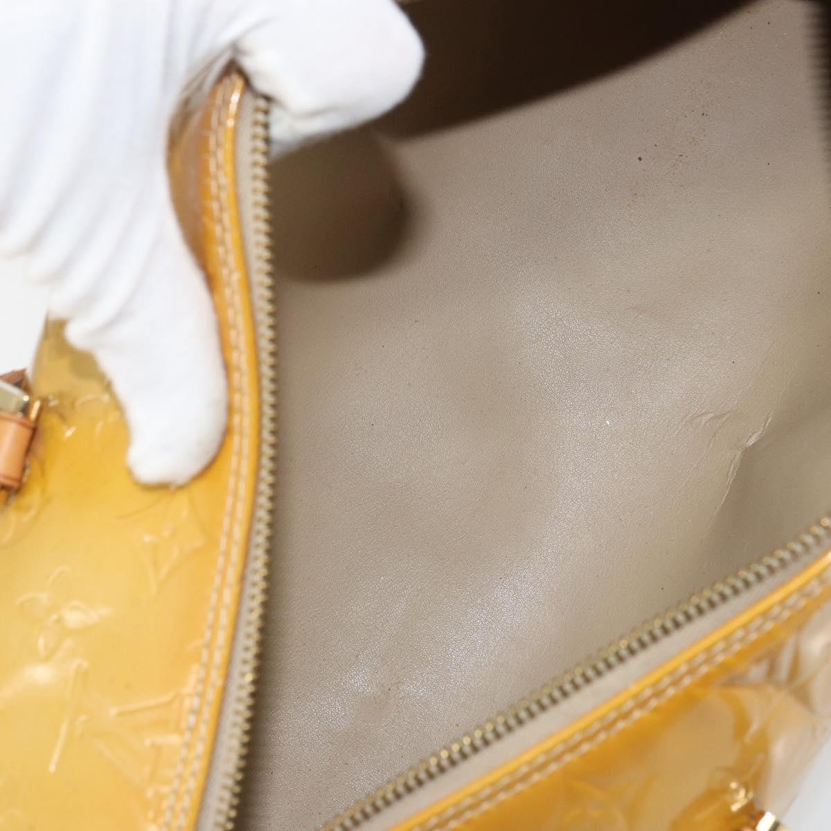 LOUIS VUITTON Monogram Vernis Bedford Hand Bag Beige M91006 LV Auth ka715