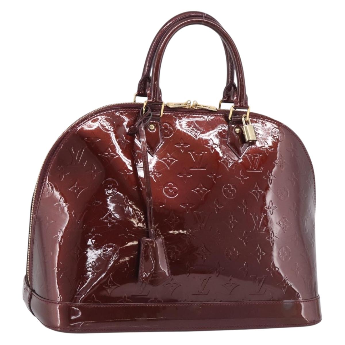 LOUIS VUITTON Monogram Vernis Alma PM Bag Rouge Favist M91691 LV Auth ka7152