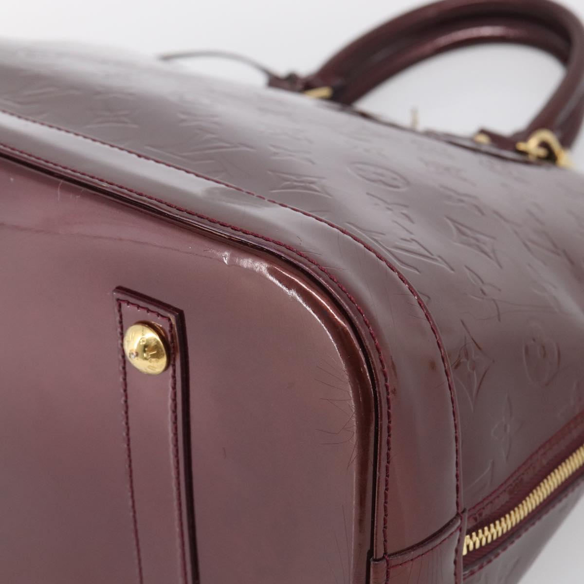 LOUIS VUITTON Monogram Vernis Alma PM Bag Rouge Favist M91691 LV Auth ka7152