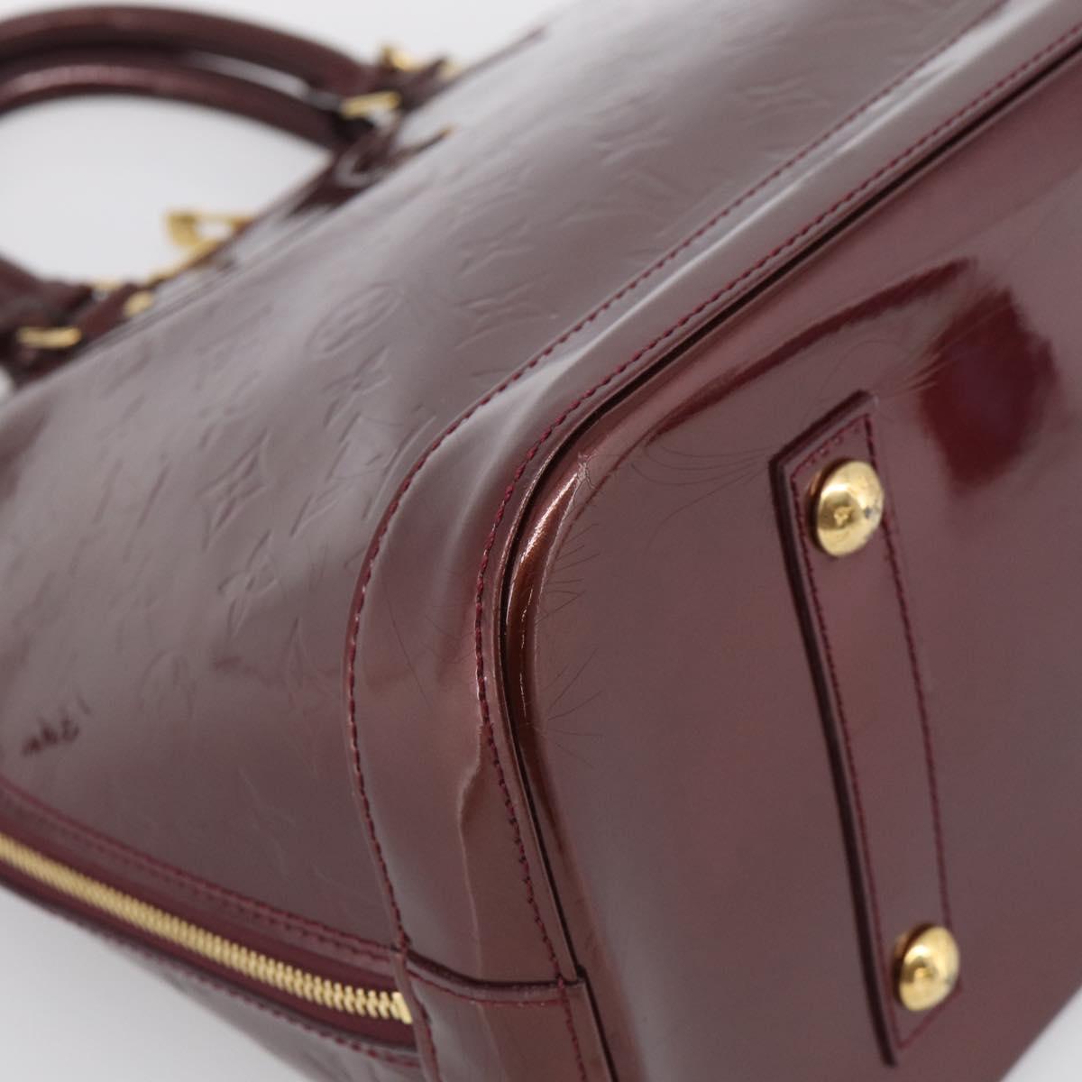 LOUIS VUITTON Monogram Vernis Alma PM Bag Rouge Favist M91691 LV Auth ka7152