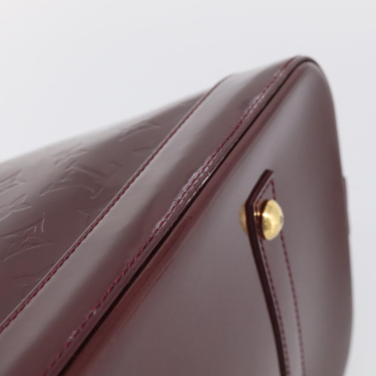 LOUIS VUITTON Monogram Vernis Alma PM Bag Rouge Favist M91691 LV Auth ka7152