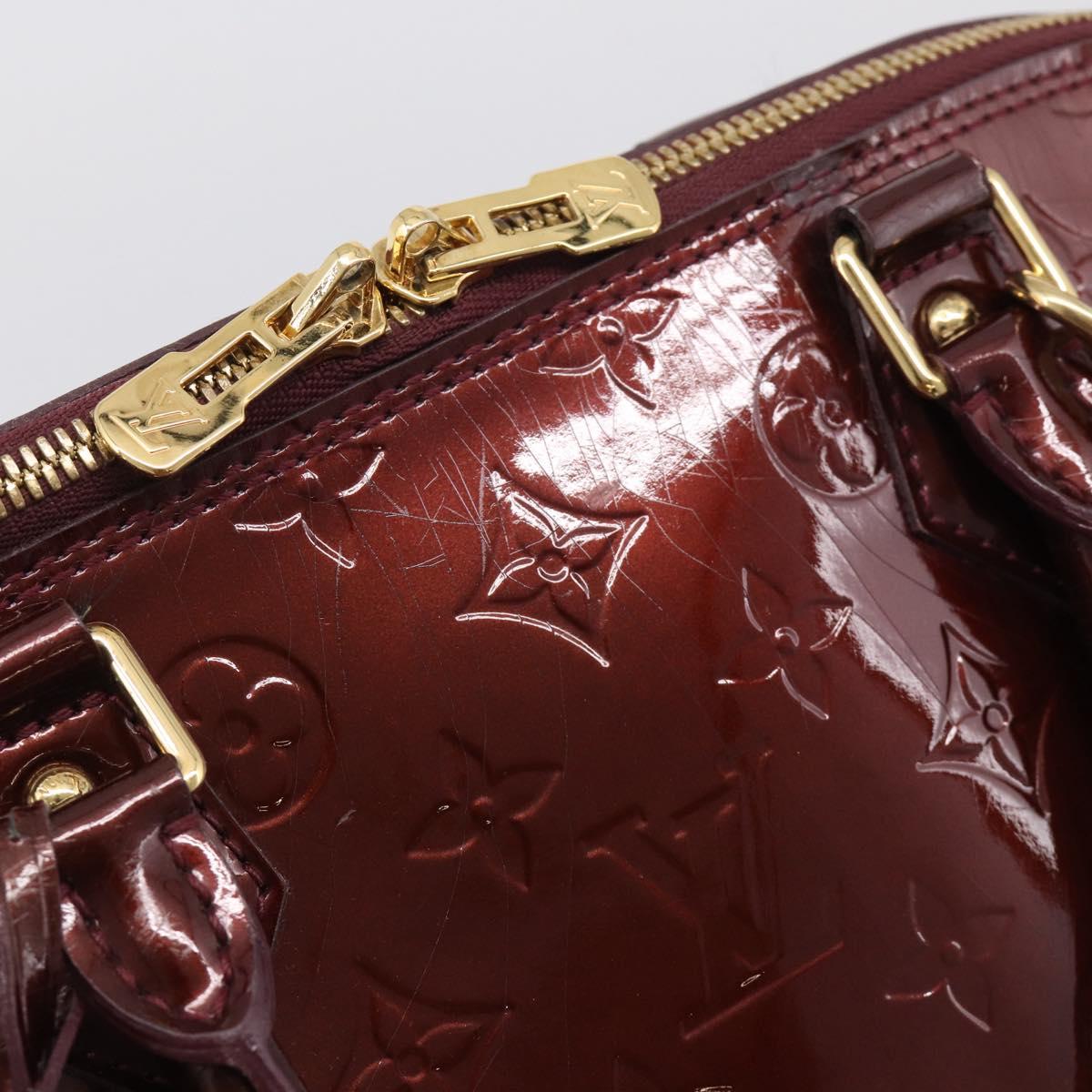 LOUIS VUITTON Monogram Vernis Alma PM Bag Rouge Favist M91691 LV Auth ka7152