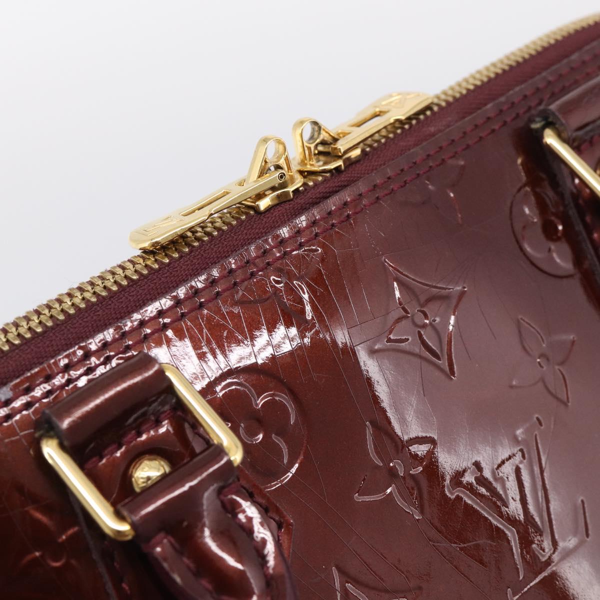 LOUIS VUITTON Monogram Vernis Alma PM Bag Rouge Favist M91691 LV Auth ka7152