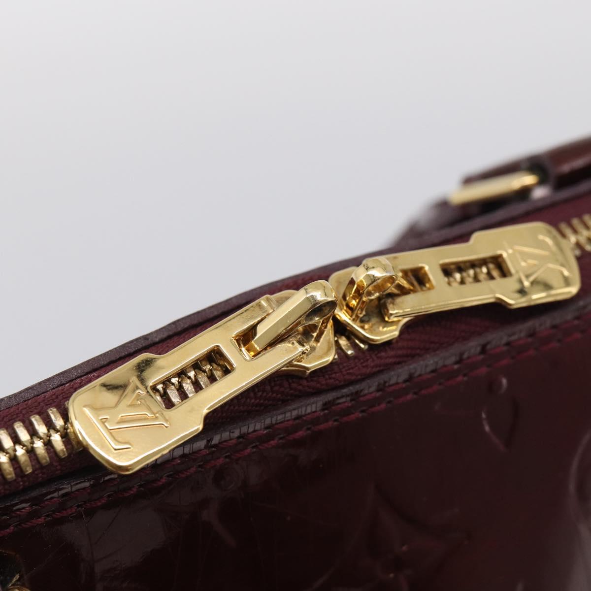 LOUIS VUITTON Monogram Vernis Alma PM Bag Rouge Favist M91691 LV Auth ka7152