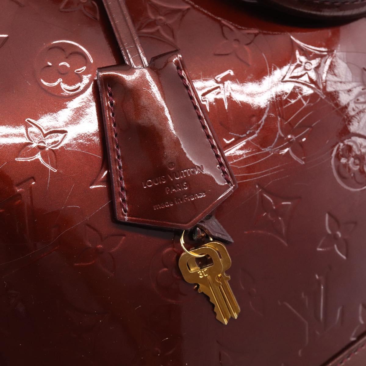 LOUIS VUITTON Monogram Vernis Alma PM Bag Rouge Favist M91691 LV Auth ka7152