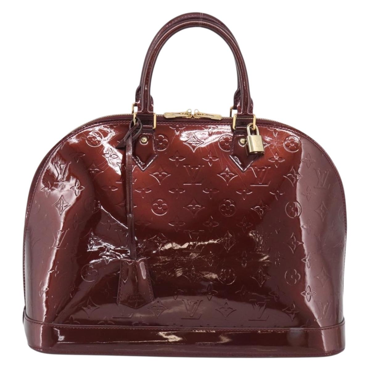 LOUIS VUITTON Monogram Vernis Alma PM Bag Rouge Favist M91691 LV Auth ka7152