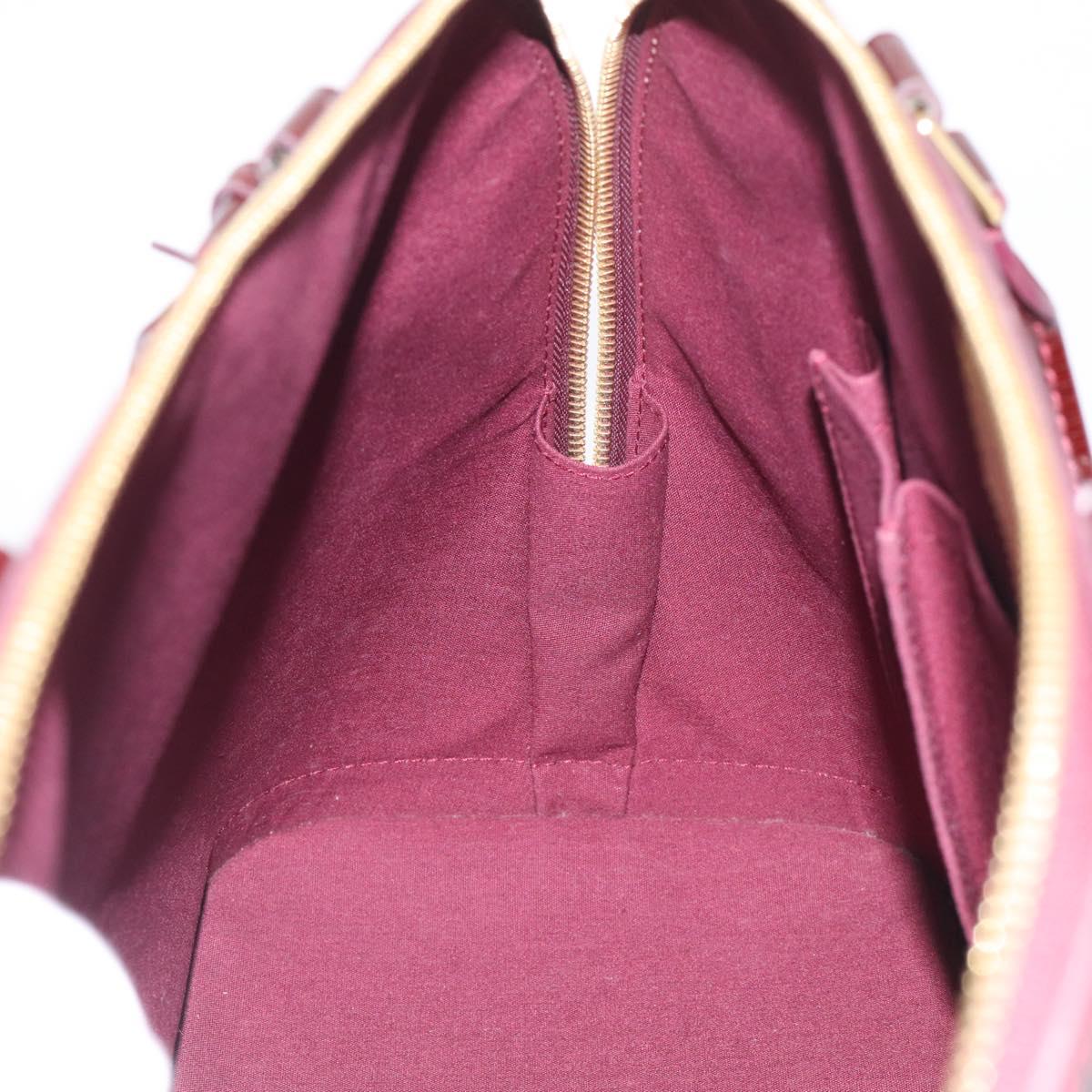 LOUIS VUITTON Monogram Vernis Alma PM Bag Rouge Favist M91691 LV Auth ka7152