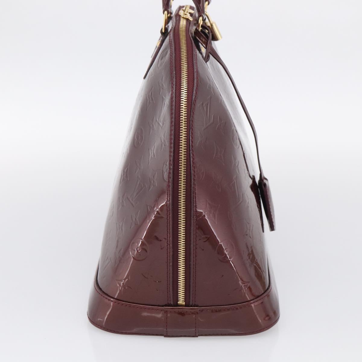 LOUIS VUITTON Monogram Vernis Alma PM Bag Rouge Favist M91691 LV Auth ka7152