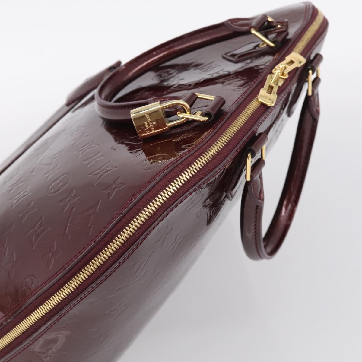 LOUIS VUITTON Monogram Vernis Alma PM Bag Rouge Favist M91691 LV Auth ka7152