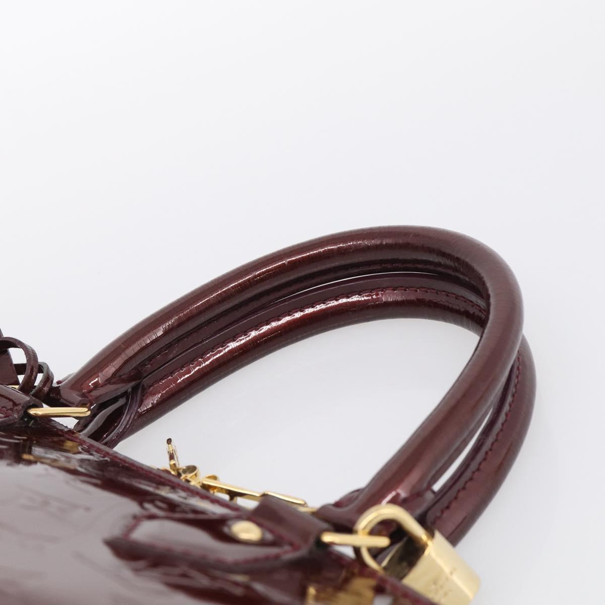LOUIS VUITTON Monogram Vernis Alma PM Bag Rouge Favist M91691 LV Auth ka7152