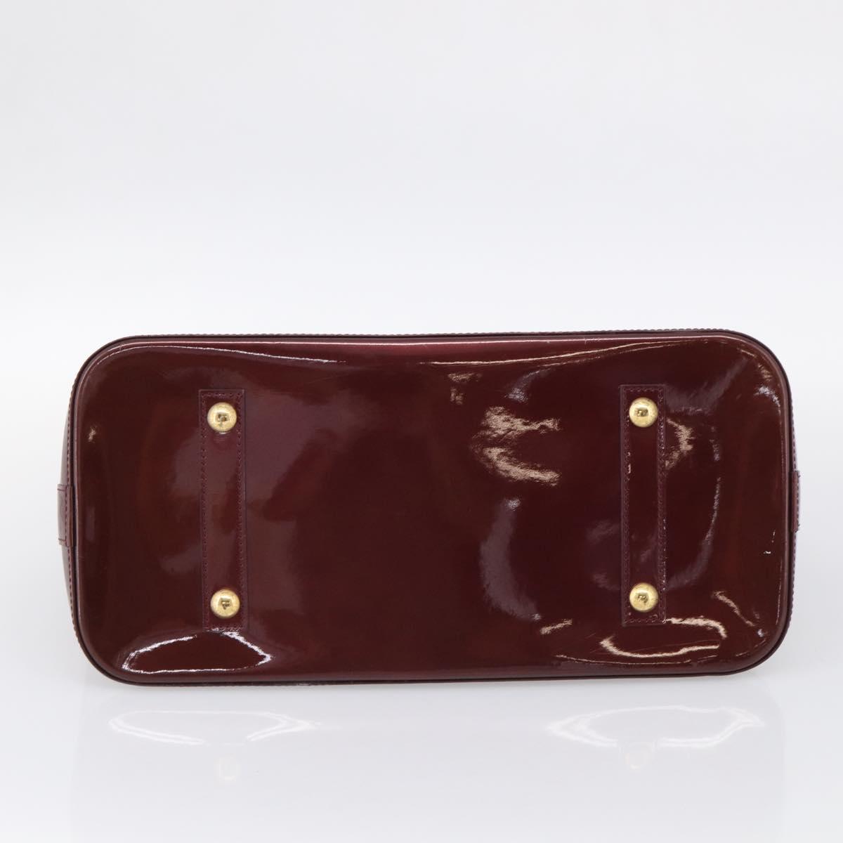 LOUIS VUITTON Monogram Vernis Alma PM Bag Rouge Favist M91691 LV Auth ka7152