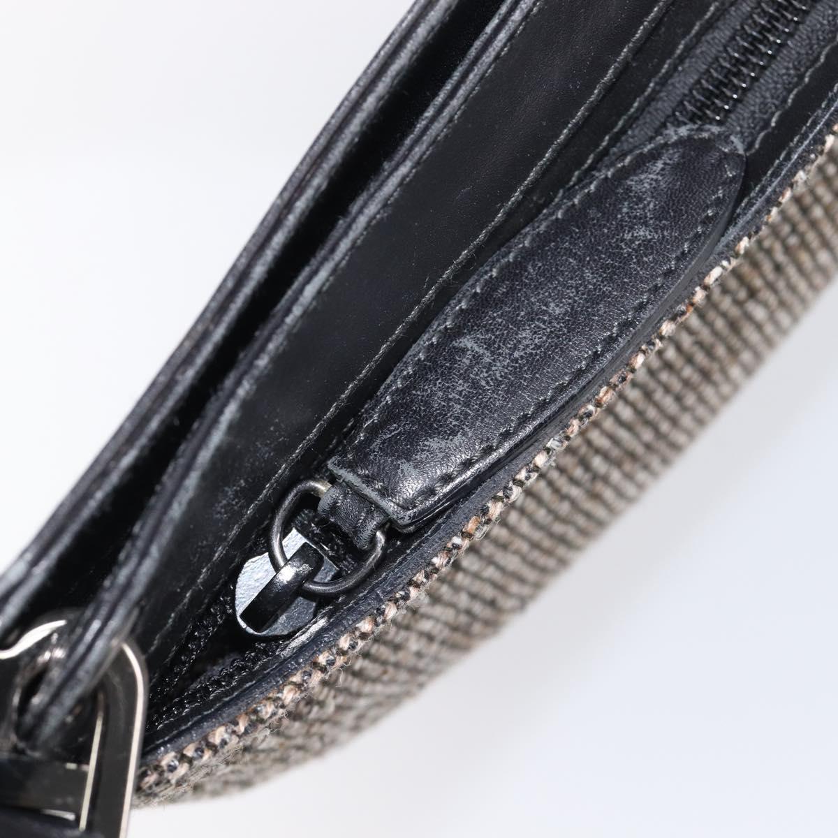 Bally Shoulder Bag Tweed Beige Silver Auth ka7160A