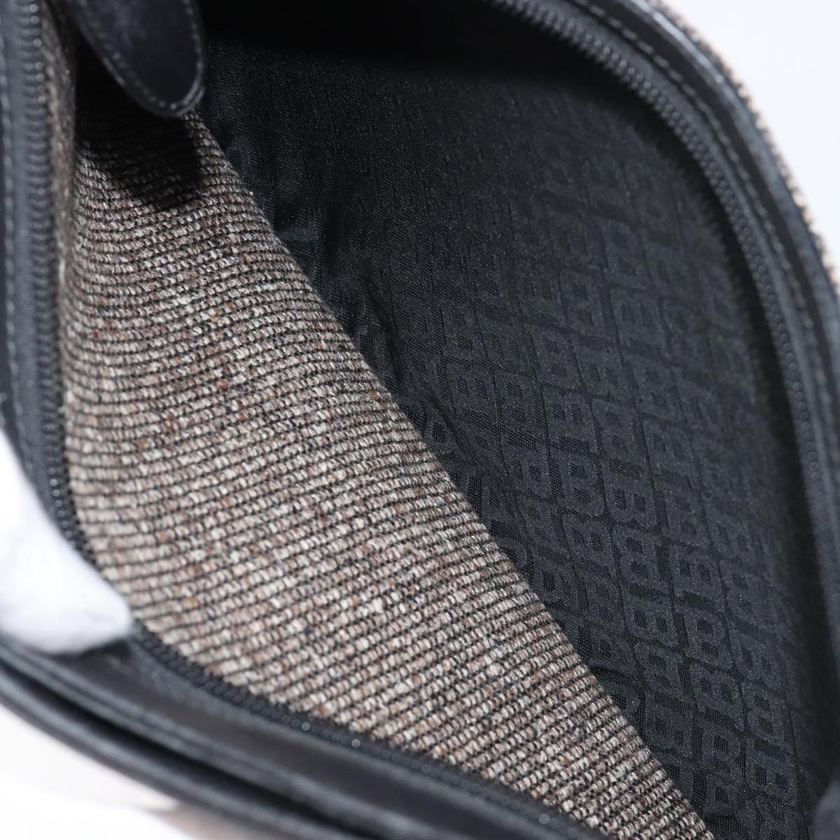 Bally Shoulder Bag Tweed Beige Silver Auth ka7160A