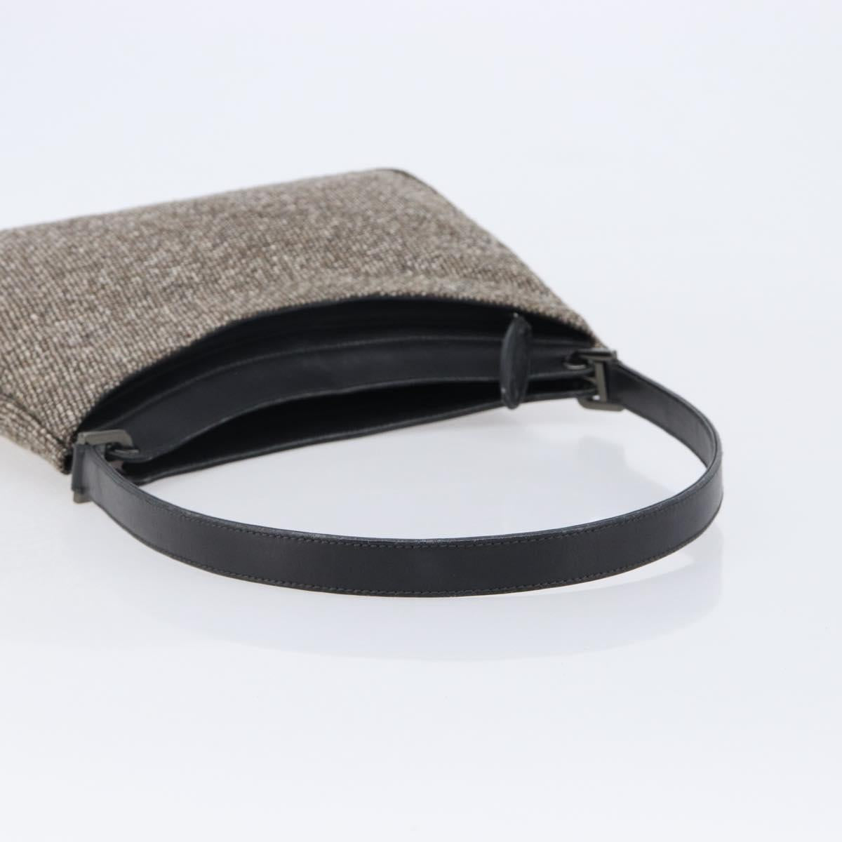 Bally Shoulder Bag Tweed Beige Silver Auth ka7160A