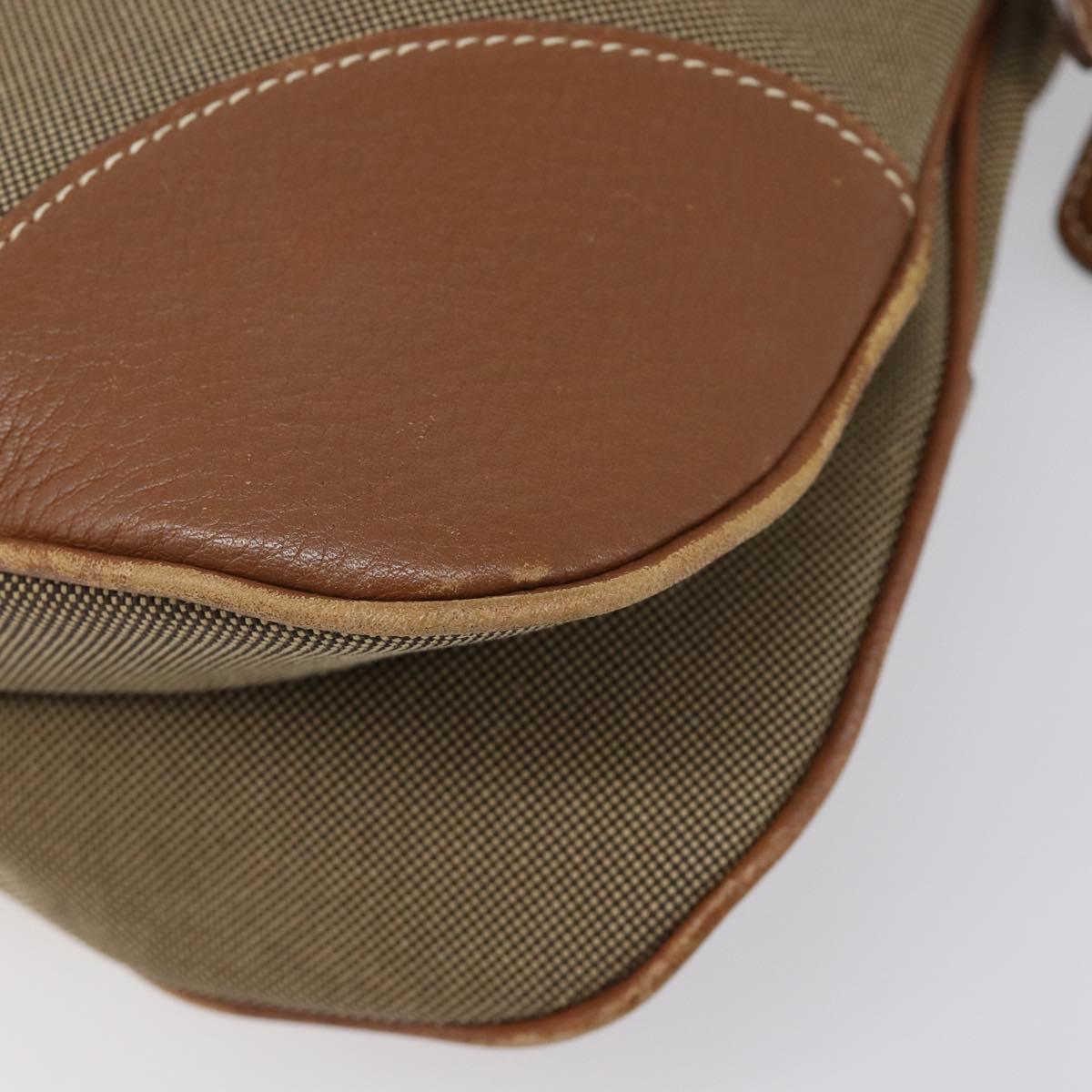 PRADA Shoulder Bag Canvas 2way Brown Gold Auth ka7161A